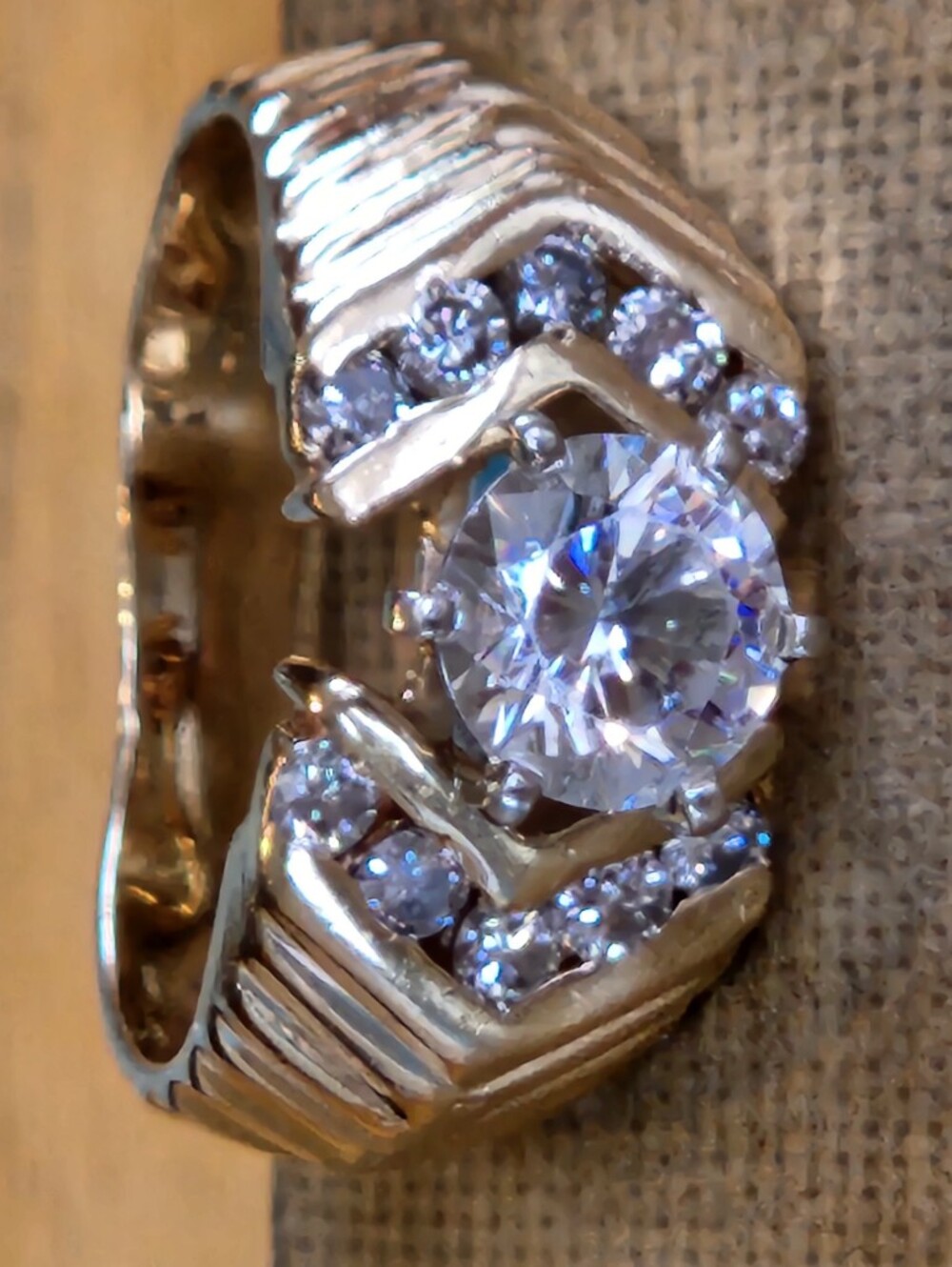 This 14K Yellow Gold 1.25 CT Lab Grown Diamond Ring is an elegant and luxurious